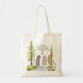 Het Landschap van de waterverf met 2 het Bericht v Tote Bag