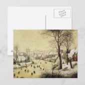Het Landschap van de winter met Schaatsers Briefkaart (Voorkant / Achterkant)