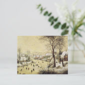 Het Landschap van de winter met Schaatsers Briefkaart (Staand voorkant)