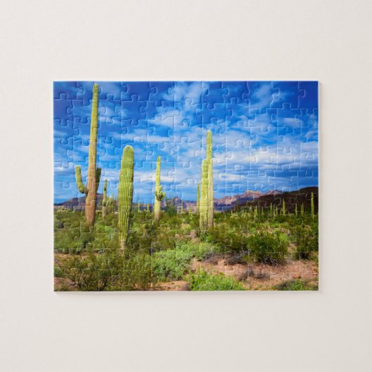 Het landschap van de woestijncactus, Arizona Legpuzzel (Horizontaal)