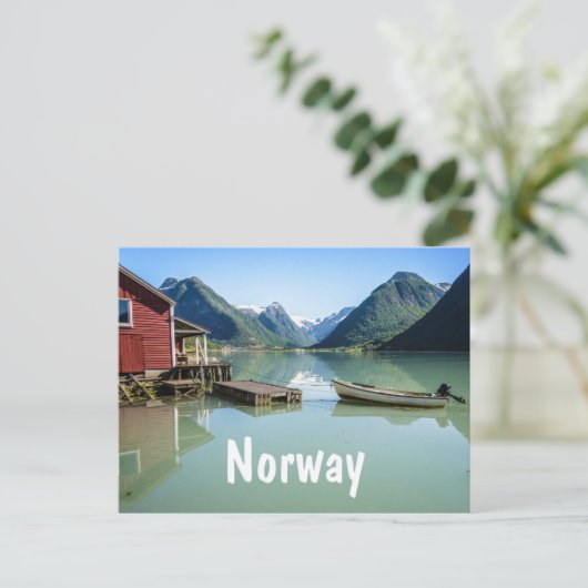 Het landschap van Fjord in het Noorse briefkaart (Staand voorkant)