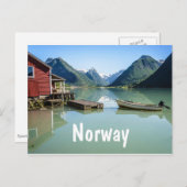 Het landschap van Fjord in het Noorse briefkaart (Voorkant / Achterkant)