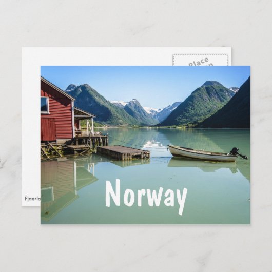 Het landschap van Fjord in het Noorse briefkaart (Voorkant / Achterkant)