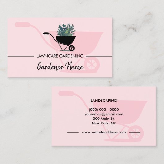 Het landschap van grassen Roze, schattig Visitekaartje (Voorkant / Achterkant)