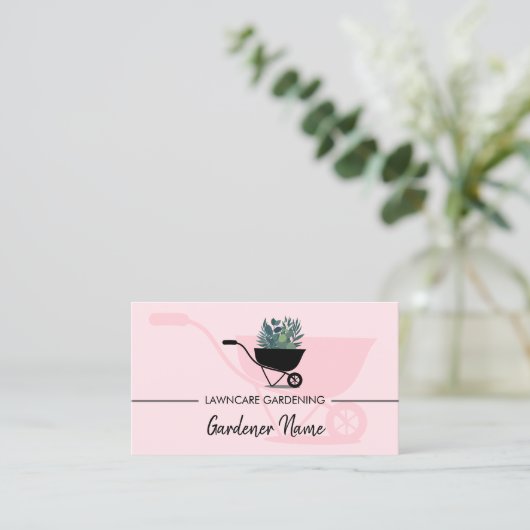 Het landschap van grassen Roze, schattig Visitekaartje (Staand voorkant)