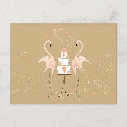 Het landschap van het briefkaart Flamingo Wedding (Voorkant)