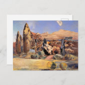 Het landschap van het eerste kwartaal van de maan  briefkaart (Voorkant / Achterkant)