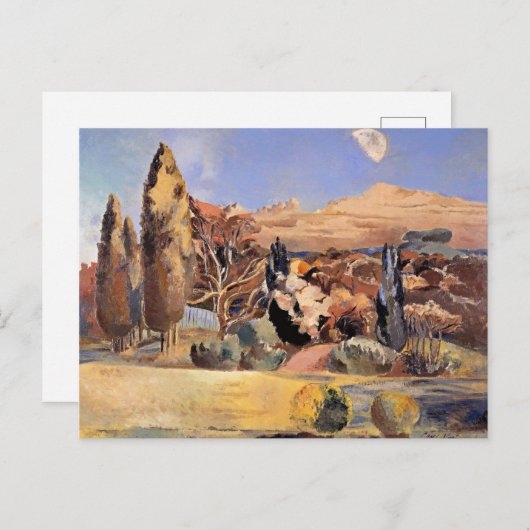 Het landschap van het eerste kwartaal van de maan  briefkaart (Voorkant / Achterkant)