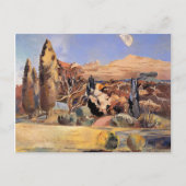 Het landschap van het eerste kwartaal van de maan  briefkaart (Voorkant)