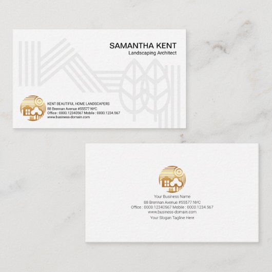 Het landschap van het Witte Huis schetst Landschap Visitekaartje (Voorkant / Achterkant)