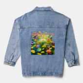 Het landschap van kersenbloesems bloeien, de zucht denim jacket (Achterkant)