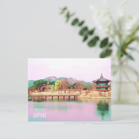 Het landschap van Kyoto bergen toont Japans reizen Briefkaart (Staand voorkant)