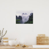 Het landschap van Mt. Huangshan (Gele Berg) in Poster (Keuken)