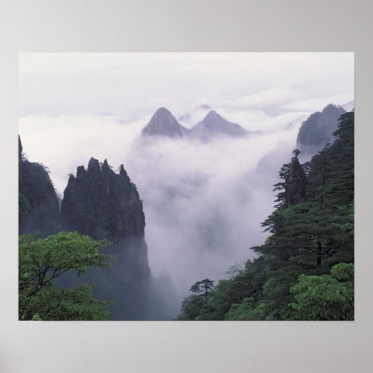 Het landschap van Mt. Huangshan (Gele Berg) in Poster (Voorkant)