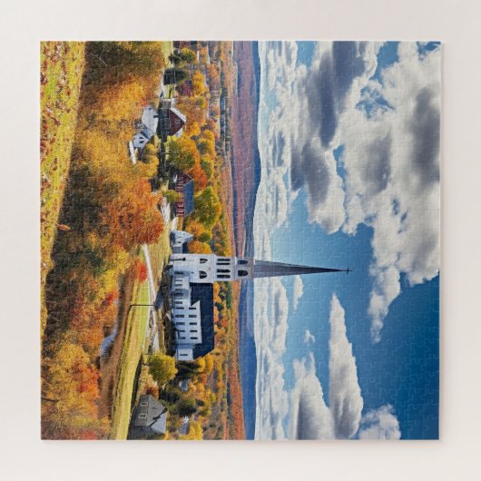 Het landschap van New England, herfst, Legpuzzel (Horizontaal)