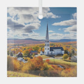 Het landschap van New England in de Herfst Glas Ornament (Voorkant)