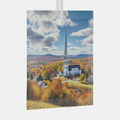 Het landschap van New England in de Herfst Glas Ornament (Voorkant Rechts)