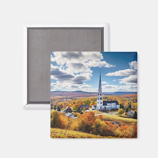 Het landschap van New England in de Herfst Magneet (Voorkant / Achterkant)