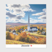 Het landschap van New England in de Herfst Sticker (Vel)