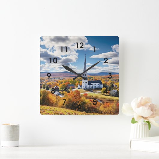 Het landschap van New England in de Herfst Vierkante Klok (Huis)