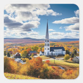 Het landschap van New England in de Herfst Vierkante Sticker (Voorkant)