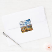 Het landschap van New England in de Herfst Vierkante Sticker (Envelop)