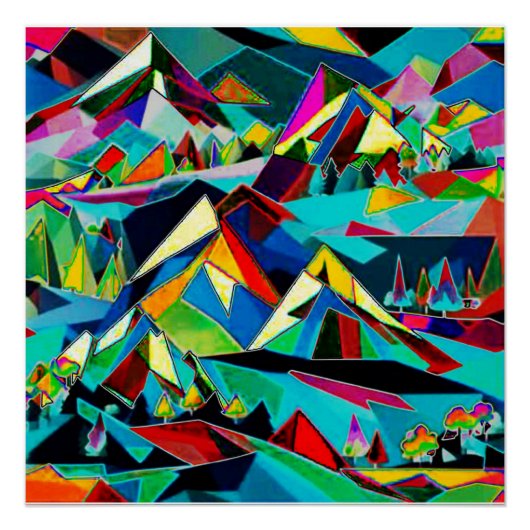 Het landschap van Peaks Perfect Poster (Voorkant)