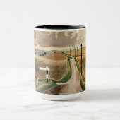 Het landschap van Ravilious-Wiltshire, Mok (Midden)