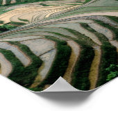 Het landschap van rijstterrassen in de bergen, poster (Hoek)