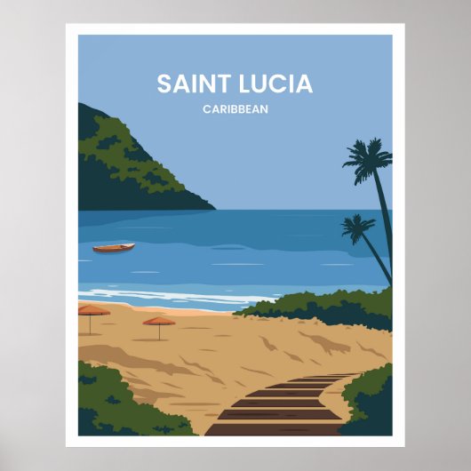 Het landschap van Saint Lucia Poster (Voorkant)