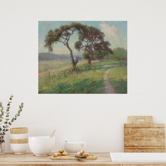 Het landschap van Texas Hill Country, Onderdonk Poster (Keuken)