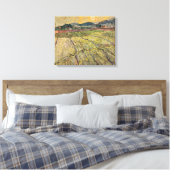 Het landschap van Van Gogh met geploegde velden (1 Canvas Afdruk (Insitu (Slaapkamer))