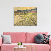 Het landschap van Van Gogh met geploegde velden (1 Canvas Afdruk (Insitu (Woonkamer))