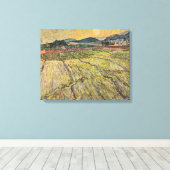 Het landschap van Van Gogh met geploegde velden (1 Canvas Afdruk (Insitu (Houten vloer))