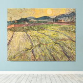 Het landschap van Van Gogh met geploegde velden (1 Canvas Afdruk (Insitu (Houten vloer))