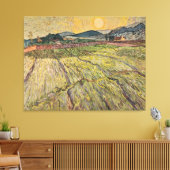 Het landschap van Van Gogh met geploegde velden (1 Canvas Afdruk (Insitu (Woonkamer))