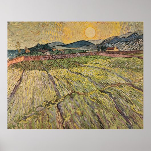 Het landschap van Van Gogh met geploegde velden (1 Poster (Voorkant)