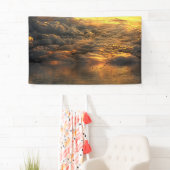 Het landschap van wolken en water met vogels spandoek (Insitu)