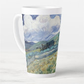 Het landschap Vincent Van Gogh  Kunst Monogrammen Latte Mok (Linkerhoek)