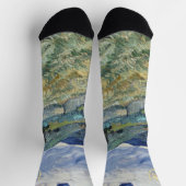 Het landschap Vincent Van Gogh Kunst Monogrammen Sokken (Top)
