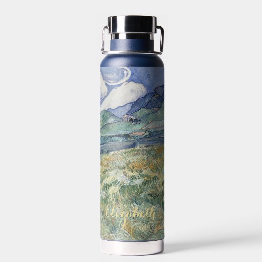 Het landschap Vincent Van Gogh  Kunst Monogrammen Waterfles (Achterkant)