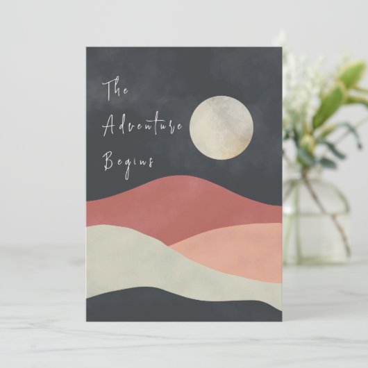 Het landschapsgebergte het avontuur begint te trek kaart (Staand voorkant)