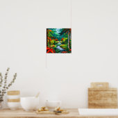 Het LandschapsGezicht van een Oerwoud Poster (Keuken)