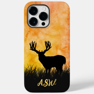 Het landschapslandschap van Deer Stag Silhouette j Case-Mate iPhone 14 Pro Max Hoesje