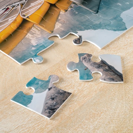 Het landschapslandschap van het prachtige bergkano legpuzzel (Zijkant)