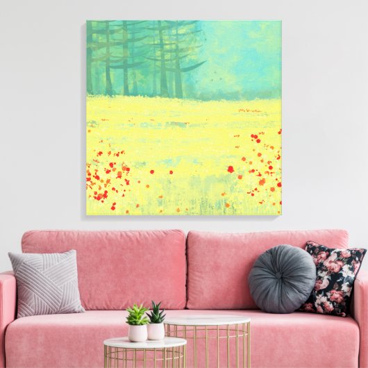 Het Landschapsschilderen van het venster Canvas Afdruk (Insitu (Woonkamer))