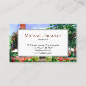 Het landschapsschilderij van het Manor House Water Visitekaartje (Achterkant)