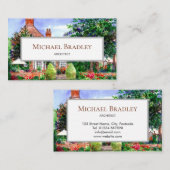 Het landschapsschilderij van het Manor House Water Visitekaartje (Voorkant / Achterkant)