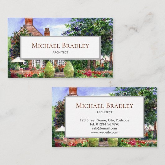 Het landschapsschilderij van het Manor House Water Visitekaartje (Voorkant / Achterkant)