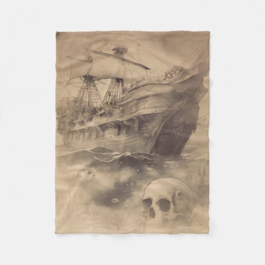 Het lang verloren piratenschip fleece deken (Voorkant)